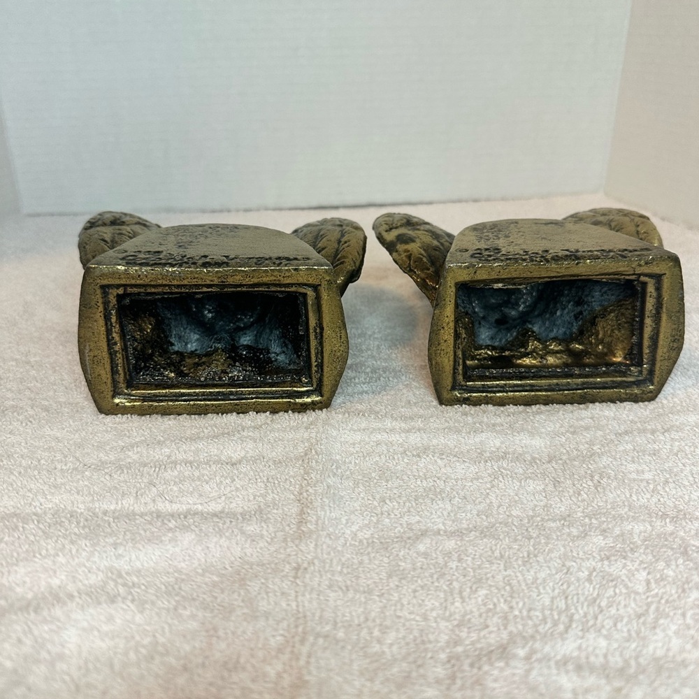 Vintage Colonial Virginia Hamilton cast brass 1776 Eagle Bookends - Picture 6 of 6